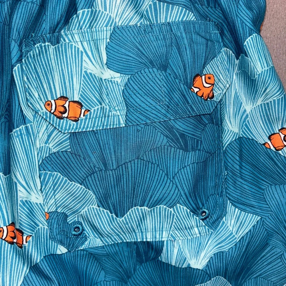 Caribbean Large Clownfish‎ Coral Reef Blue Swim Trunks Tropical Beach Summer